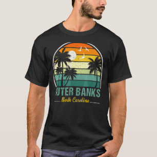 Außenbanks North Carolina Retro Sonnenuntergang Pa T-Shirt