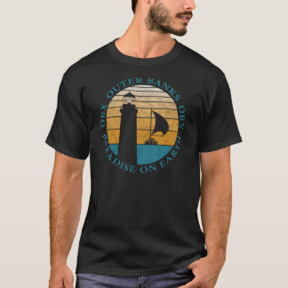 Außenbanks OBX Leuchtturm Sunset Aqua Vintag T-Shirt