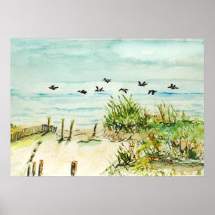 Außenbanks Sanddünen und Seaguls - Plakate