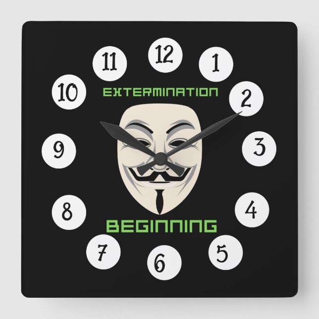 AUSSENBEGINN QUADRATISCHE WANDUHR (Vorderseite)