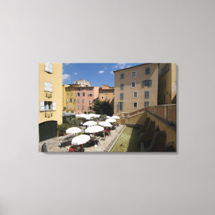 Außenbereich Café, Place de l'Eveche, Grasse, Leinwanddruck