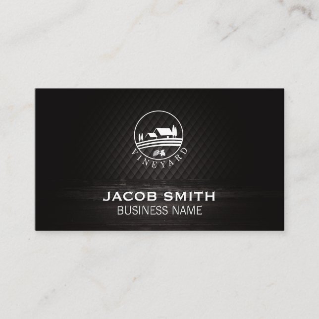 Außenbereich | Wein | Holzschnitt | Weinberg Visitenkarte (Vorderseite)