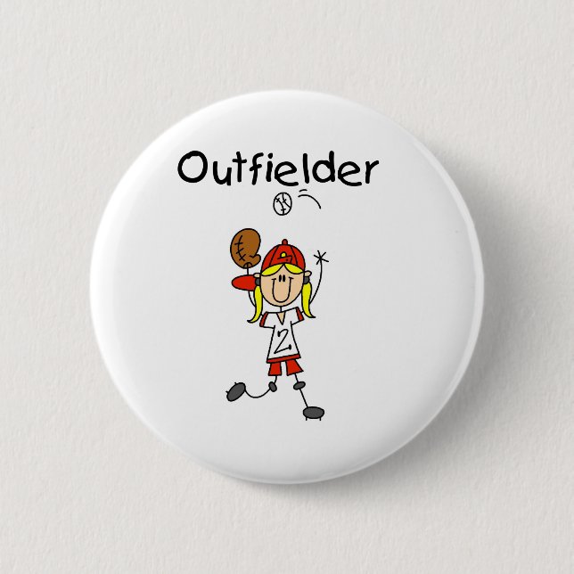 Außenfeldspieler-Mädchen Button (Vorderseite)