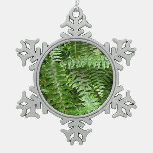 Außengrenzen I Grüne Natur Schneeflocken Zinn-Ornament