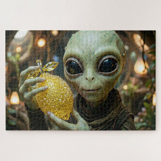 Außenirdischer Alien und kristalline Zitrone   (Horizontal)