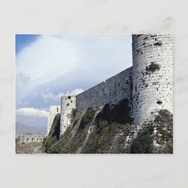 Außenmauer, Krak des Chevaliers, Syrien Postkarte (Vorderseite)