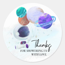 Außenraum Astronaut Babyduschgeschenke Runder Aufkleber