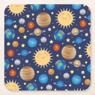 Außenraum Babydusche Galaxy Universe Stars Rechteckiger Pappuntersetzer