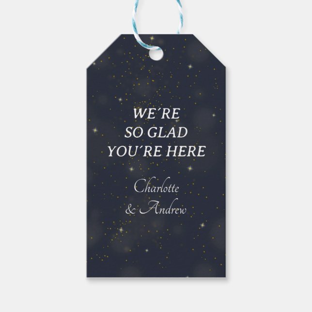 Außenraum, blau, Science Fiction Geschenkanhänger (Vorderseite)