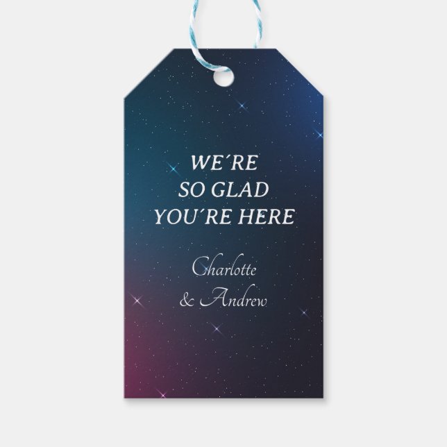 Außenraum, blau, Science Fiction Geschenkanhänger (Vorderseite)