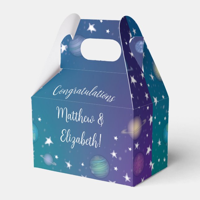 Außenraum Kinderdusche Galaxie Geschenkschachtel (Vorderseite)