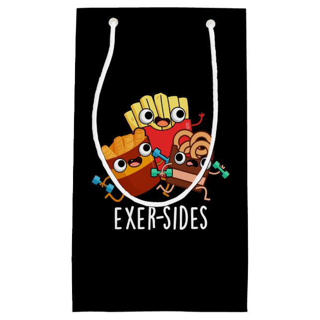 Außenseiten Funny Exercise Pun Dark BG Kleine Geschenktüte (Vorderseite)