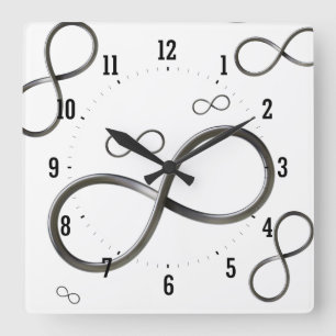 Aussenseiter des Streuungs-Unendlichkeits-Symbol-  Quadratische Wanduhr