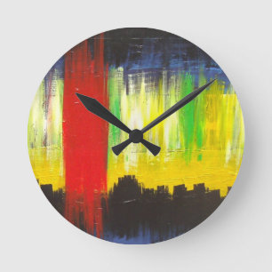 Außenseiterkunst-Druck-Wanduhr Runde Wanduhr