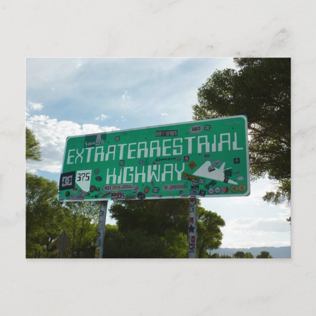 Außenstrasse - Schild, Rachel Nevada Postkarte (Vorderseite)