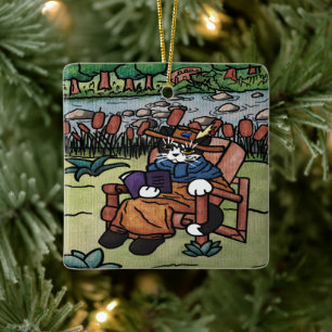 Außenwerbung Gartenkatze Keramikornament