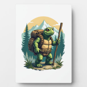 Außer Atem Wander Gesellschaft Schildkröte T-Shirt Fotoplatte