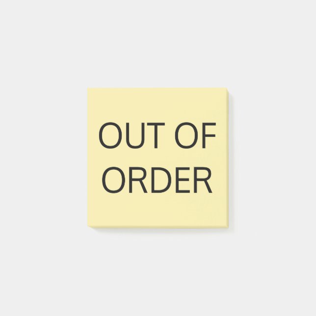 AUSSER BETRIEB POST-IT KLEBEZETTEL (Vorderseite)
