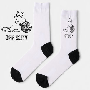 Außer Dienst Faules Katz - Süß und Lustig Langweil Socken