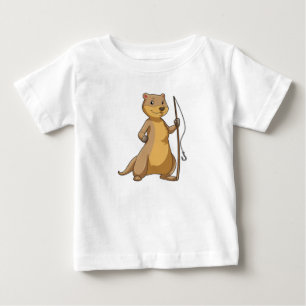 Außer Fisher mit Angelrute Baby T-shirt