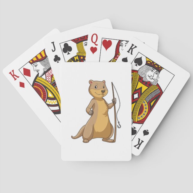 Außer Fisher mit Angelrute Spielkarten (Rückseite)