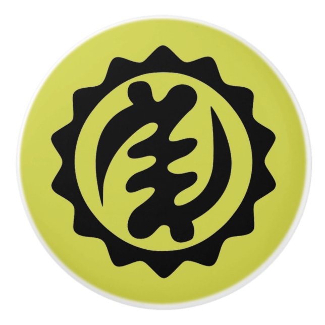 Außer Gott Adinkra Symbol-Keramik-Griff Keramikknauf (Vorderseite)