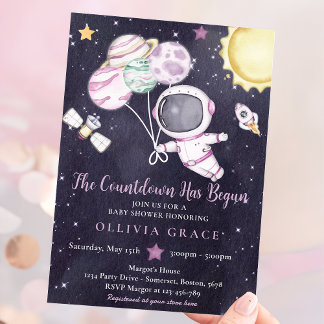 Außer Space Girl Babydusche Galaxy Babydusche Einladung