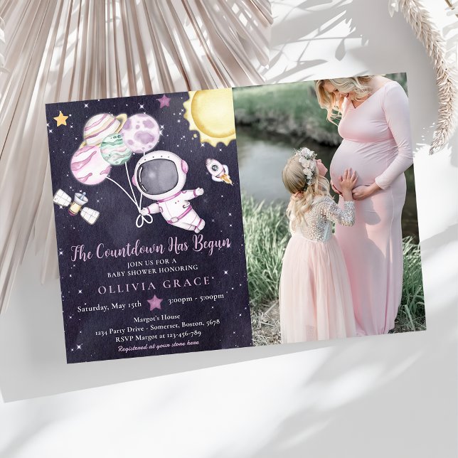 Außer Space Girl Babydusche Galaxy Babydusche Einladung (Von Creator hochgeladen)
