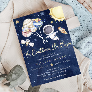 Außer Weltraumjunge Babydusche Galaxy Babydusche Einladung