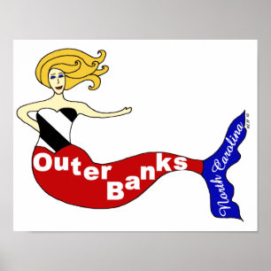 Äußere Bank-Meerjungfrau Poster