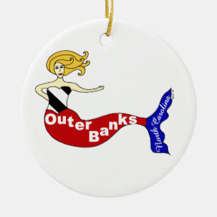 Äußere Banken, North Carolina-Meerjungfrau Keramikornament