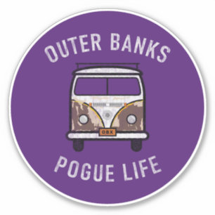 Äußere Banken Van Pogue Life OBX Vintag (Lila) Aufkleber