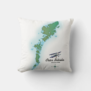 Äußere Hebriden - Schottland-Karte Kissen