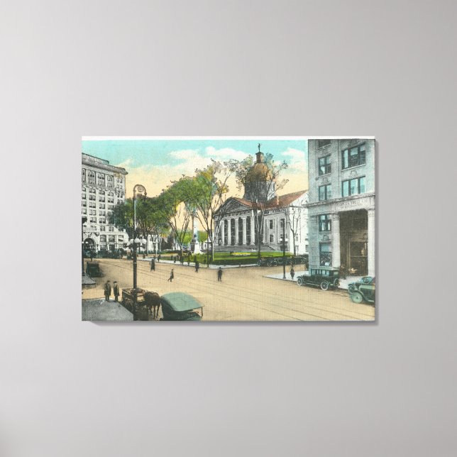 Äußere Sicht auf das Haus des Gerichtshofs Leinwanddruck (Vorderseite)