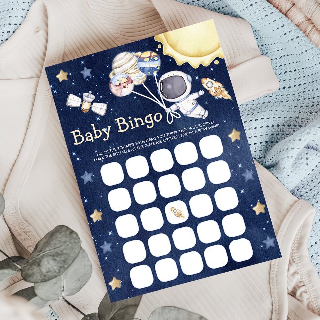 Äußere Space Baby Dusche Bingo Game Card Einladung (Von Creator hochgeladen)