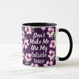 Äußere Stimme Wasserfarbene violette Blumen Tasse