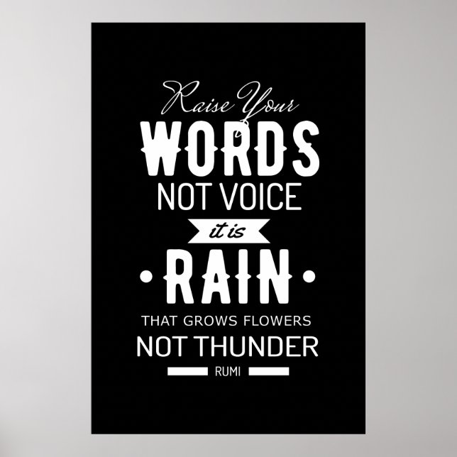 Äußere Worte, keine Stimme, Rumi Poster (Vorne)