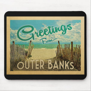 Äußerer Bank-Strand-Vintage Reise Mousepad