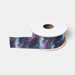Äußerer Weltraum Blau Lila Galaxie & Sterne Ripsband