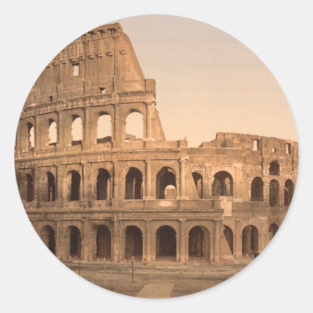 Äußeres des Colosseum, Rom, Italien Runder Aufkleber (Vorderseite)