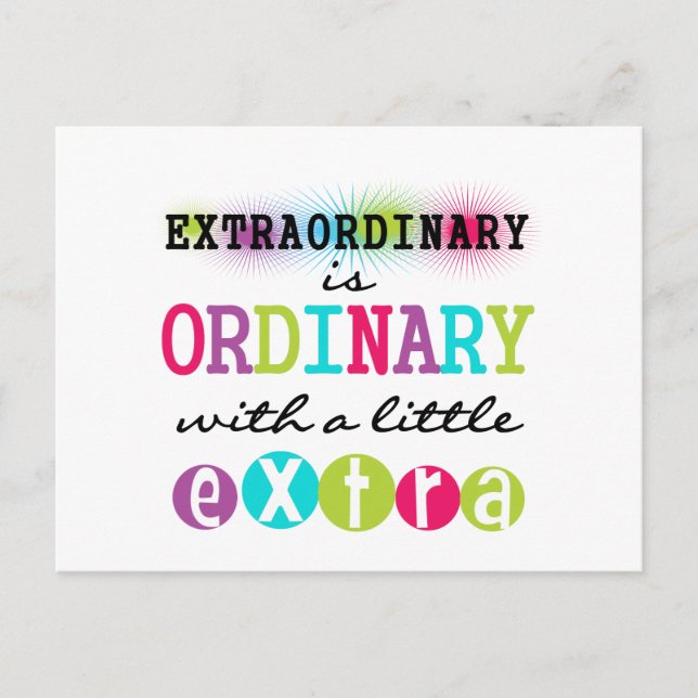 Außergewöhnlich Postkarte (Vorderseite)