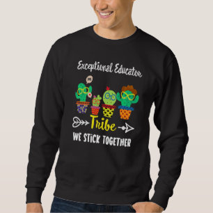 Außergewöhnliche Erzieherstamm Kaktus Crew Bildung Sweatshirt