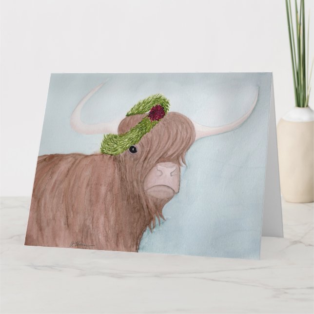 Außergewöhnliche Ferientiere: Kuhkarte 8.5"x11" Dankeskarte (Vorderseite)