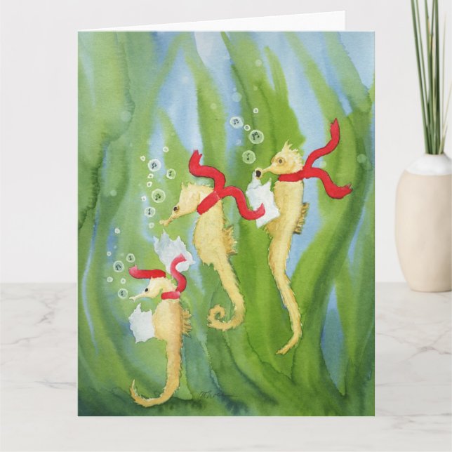 Außergewöhnliche Ferientiere: Seepferd Card 8.5"x1 Dankeskarte (Vorderseite)