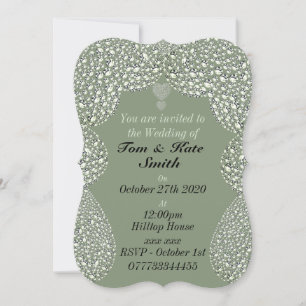 außergewöhnliche Kristall personalisierte Hochzeit Einladung