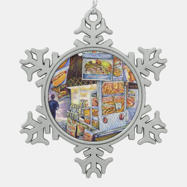 Außergewöhnliche künstlerische Arbeit Schneeflocken Zinn-Ornament (Vorderseite)