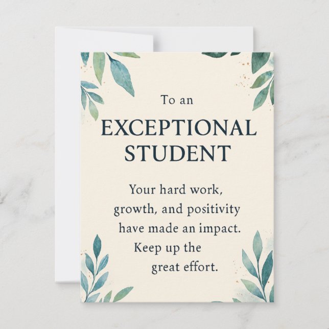 Außergewöhnlicher Schüler - Lehrer mit Inspiration (Vorderseite)