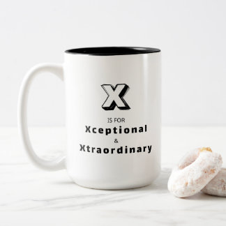 Aussergewöhnlicher & Xtraordinärer X - Personalisi Zweifarbige Tasse