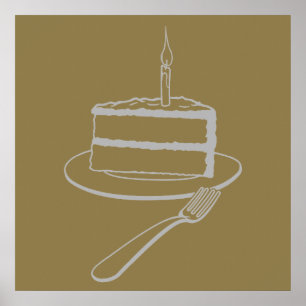 Außergewöhnliches Kuchen-Design, Geburtstag oder E Poster