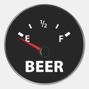 Außerhalb der Bier-Brennstoffzelle Runder Aufkleber